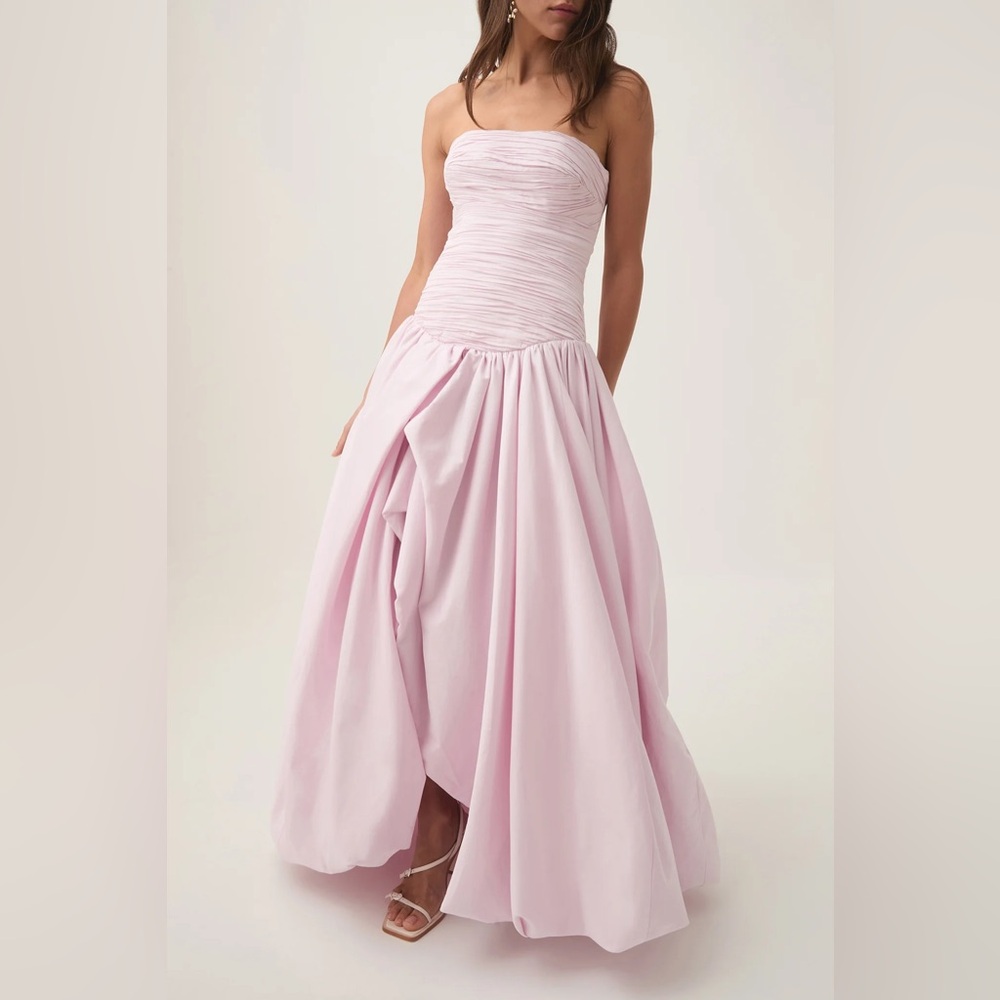 NWT Aje Violette Bubble Hem Maxi Dress - pastel pink, AUS6/US2